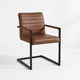 thumbnail image 1 of Silla Industrial de Cuero Sintético Marrón con Base Metálica – Café, 1 of 7