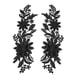 thumbnail image 1 of 2 Apliques De Encaje Con Bordado De Flores Para Boda, Vestido De Fiesta, Ropa, Color Negro, 1 of 5