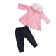 thumbnail image 4 of 18 pulgadas ni?a mu?ecas ropa conjunto de abrigo de lana + pantalón accesorios rosa, 4 of 5