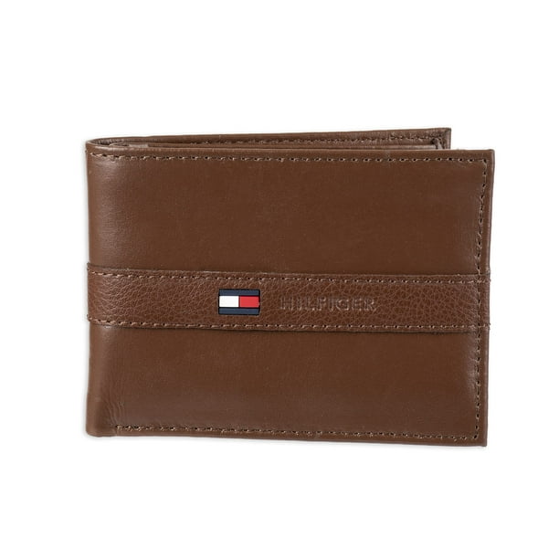 Billetera de piel Tommy Hilfiger Hombre Pliegue fino Canela claro
