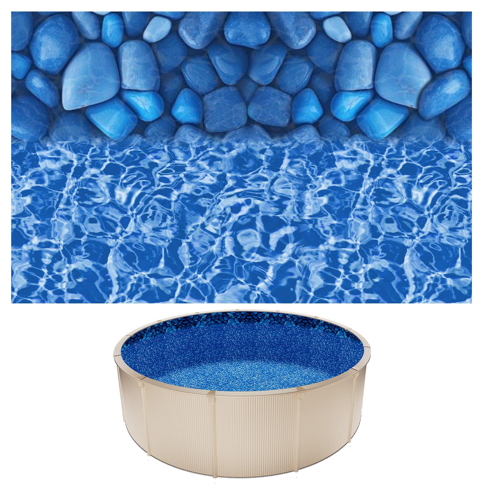 Revestimiento De Piscina Elevado Vevor, Redondo, 15 Pies, De Vinilo De Calibre Estándar