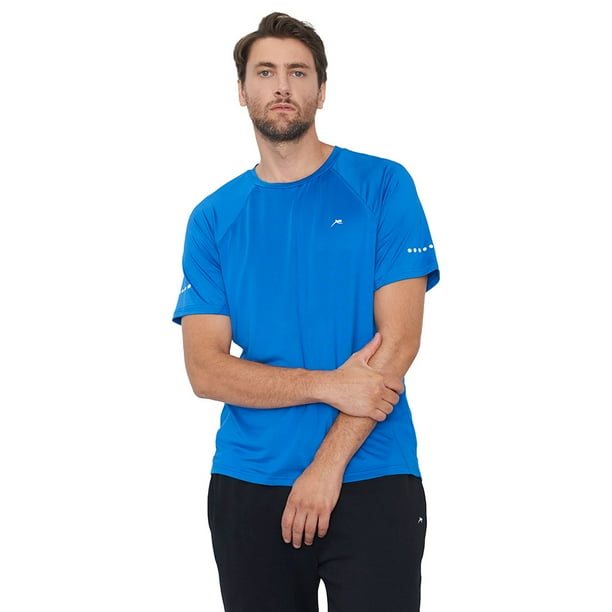 Polera Hombre Deportiva Poliester R-Neck 3 Azul Corona