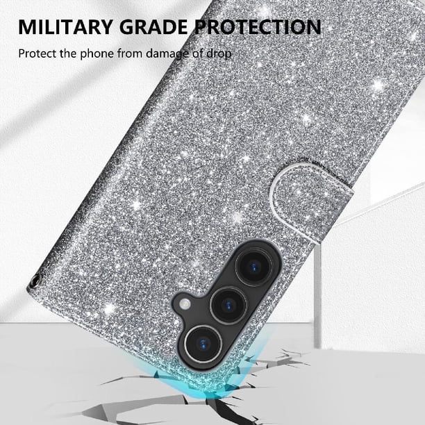 Funda para FOXDOCK Elegante funda Samsung Galaxy A36 Glitter con cremallera-Ideal para el uso diario
