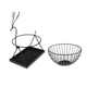 thumbnail image 3 of Cesta De Frutas De Metal, Cuenco, Decoración De Cocina, Bandeja De Soporte De Almacenamiento, Negro, Grande, 3 of 5