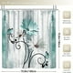 thumbnail image 3 of 1pc Waterproof Butterfly Flower Shower Curtain with 12 Hooks, Non-Slip Bathroom Rug, Toilet U-Shape Mat, and Toilet Lid Cover Pad - Decorate Your Bathroom with Style and Comfort, 3 of 4