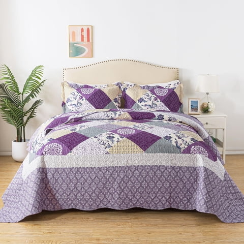 Juego De Edredón Honeilife King Size 3 Piezas Microfibra Para Todas Las Estaciones