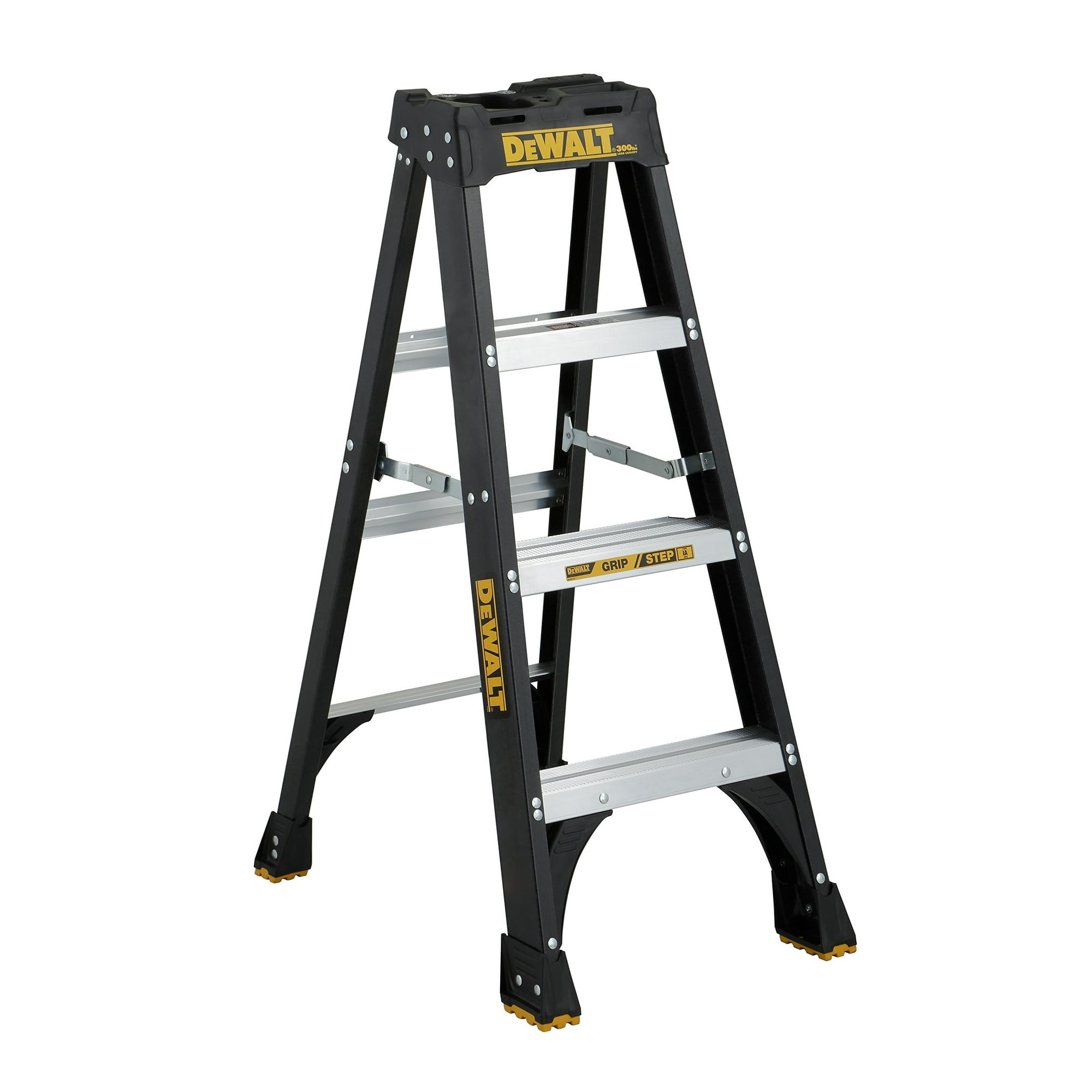 Escalera Dewalt Dxl3010-04, 1,2 M, Fibra De Vidrio, 300 Libras, Negra