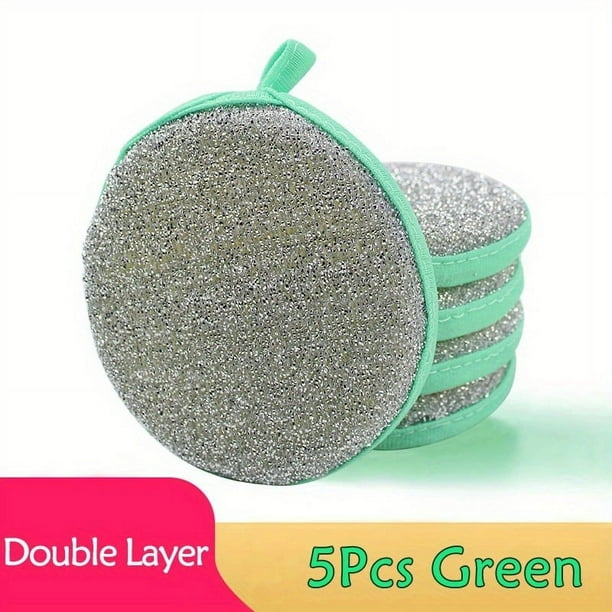 5/10pcs, Scrub Sponges, Washing Sponge, Washing Sponge Brush, Durable Double-Sided Dishwashing Sponge, Reusable Sponge Pad, Washing Scrubber Brush, Kitchen Tools