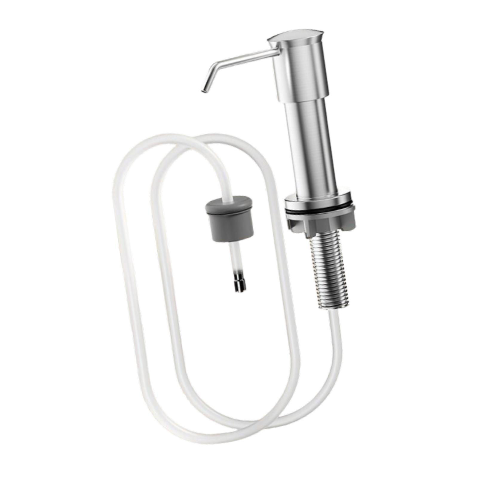 Magideal - Dispensador De Jabón Líquido Para Platos Con Bomba. Suministros Prácticos. Fácil Instalación. Dispensador De Jabón Integrado Con Tubo De Extensión Par Plata