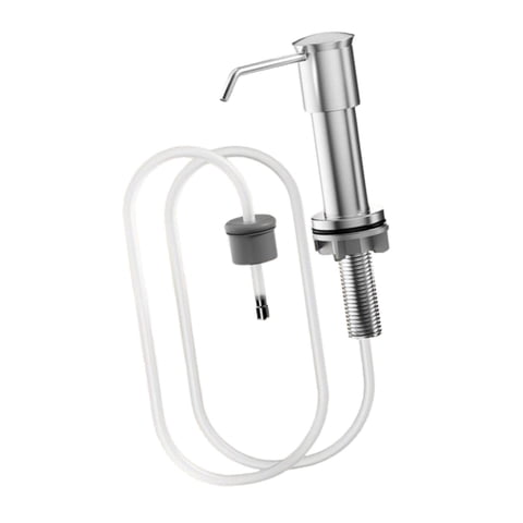 Magideal - Dispensador De Jabón Líquido Para Platos Con Bomba. Suministros Prácticos. Fácil Instalación. Dispensador De Jabón Integrado Con Tubo De Extensión Par Plata