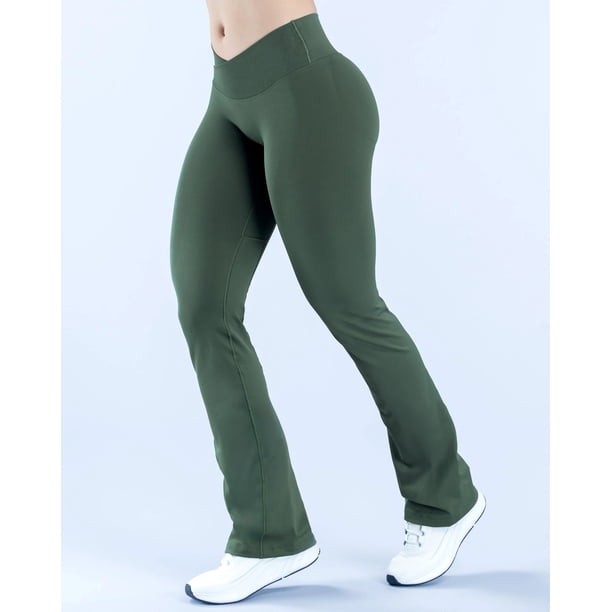 Calza Flare Acampanada Para Mujer Tiro Alto Gym