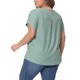 thumbnail image 3 of Agnes Orinda Blusas Casuales de Talla Grande para Mujer con Cuello Redondo con Abertura, Mangas de Pétalo y Pliegues 4X Verde, 3 of 5