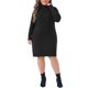 thumbnail image 1 of Vestidos de Suéter Mini Cálidos con Cuello Alto y Manga Larga para Mujer de Talla Grande de Agnes Orinda 1X Negro, 1 of 6