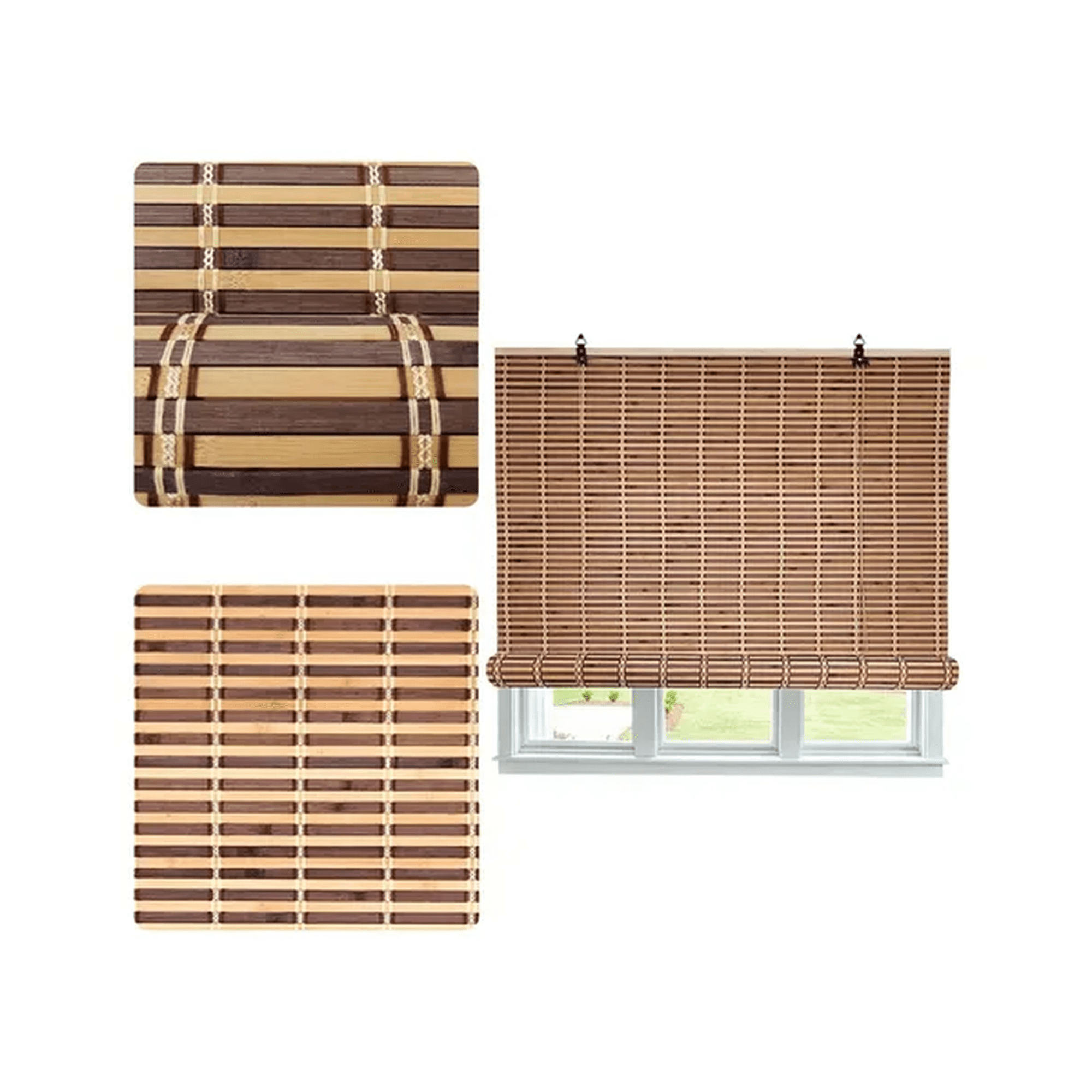 Genérico - Cortina Persiana Roller Beiti Enrollable Bambú 120x150 Cm