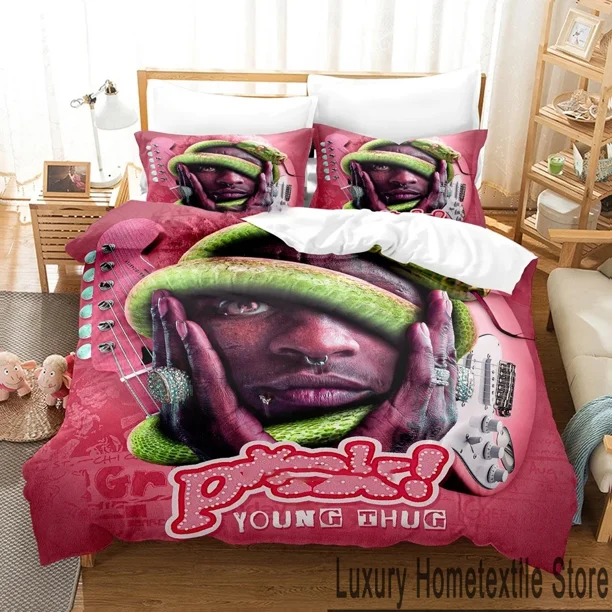 Young Thug Rapper Bedding Set Duvet Cover Bed Set Quilt Cover Pillowcase Comforter Boys Adult Bedding Bed Sheets