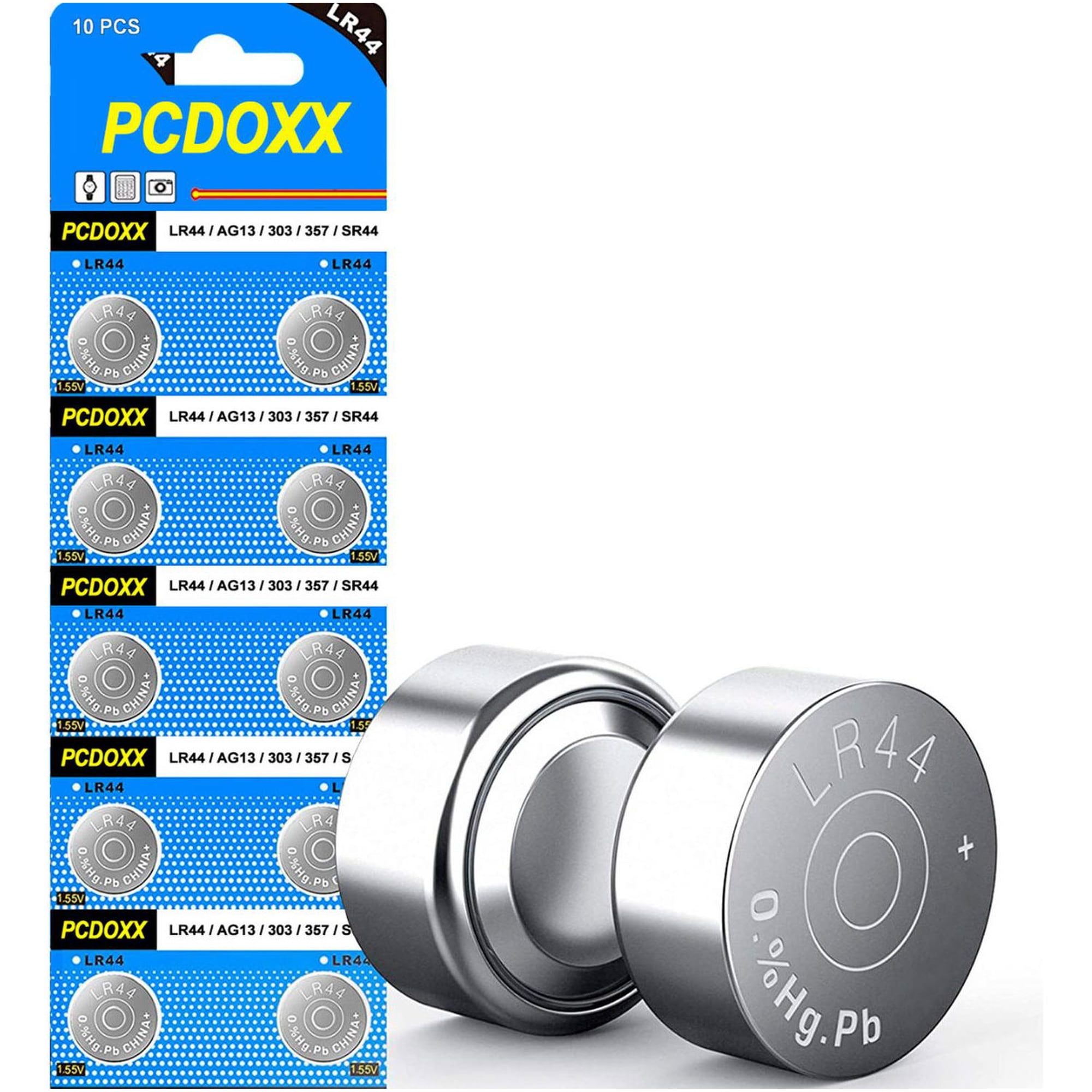 Gen - 10x Pila Bateria Tira Lr44 Ag13 A76 Reloj Calculadora Juego Plateado