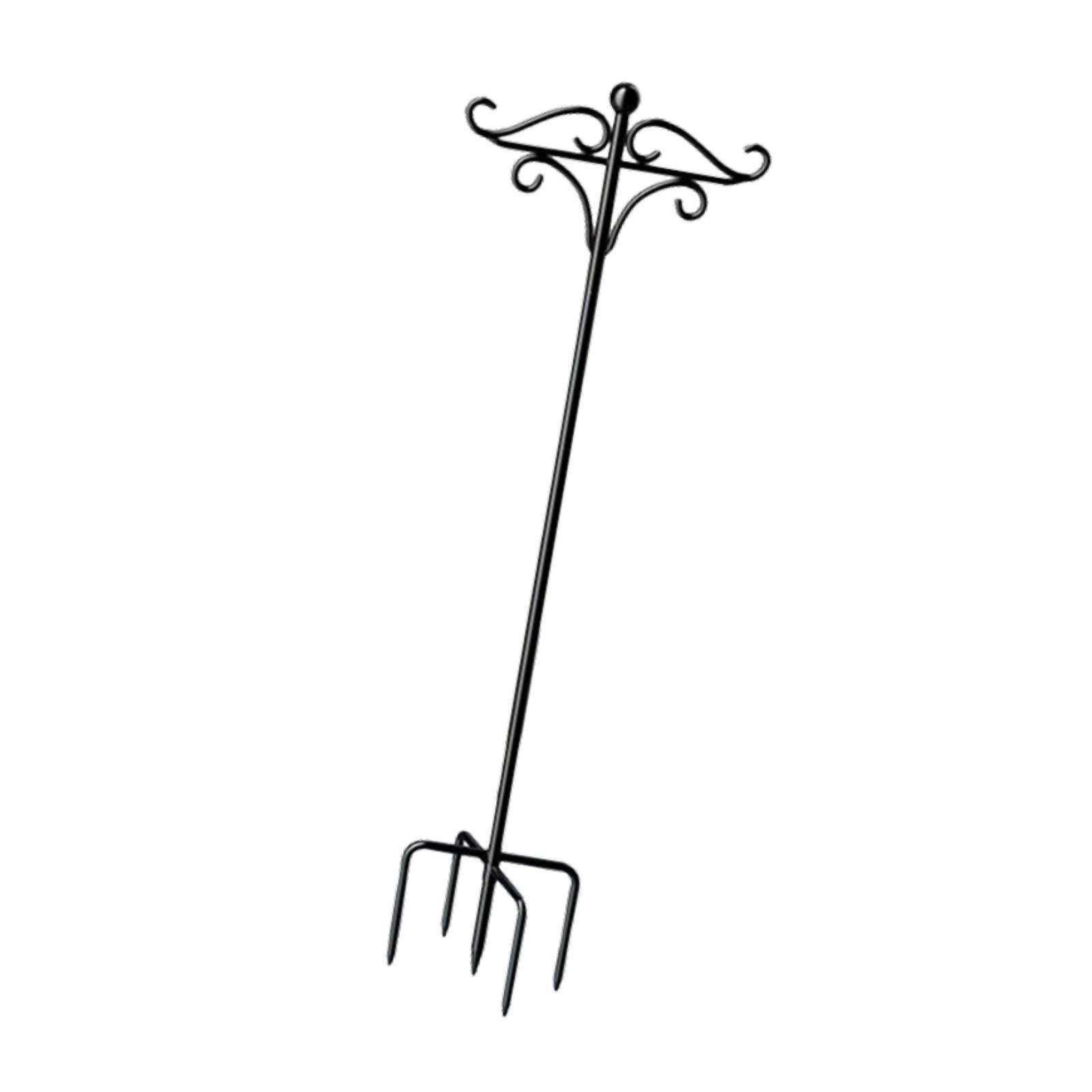 Magideal - Poste De Metal Para Comedero De Pájaros Con Gancho De Pastor Para Jardín, Decoración De Exteriores Con Ganchos Dobles Para Colgar Cestas De Plantas , Altura 155Cm