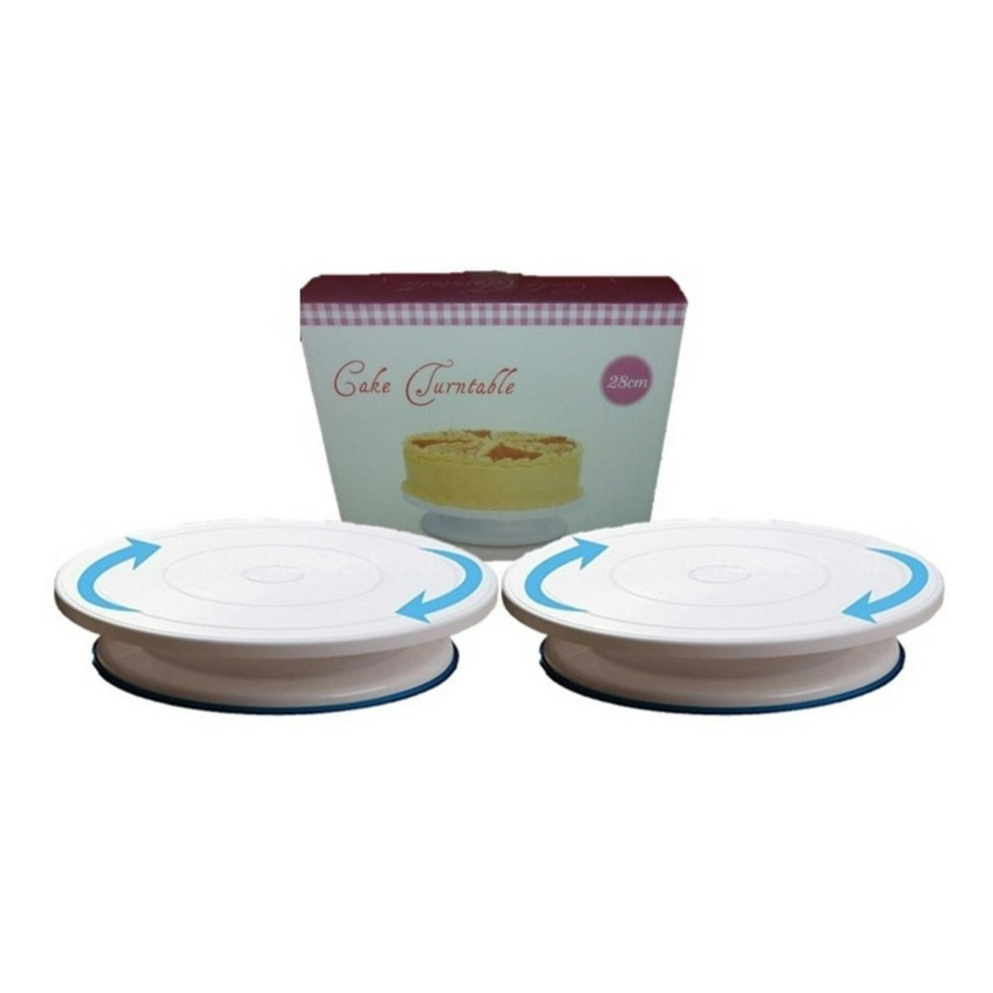 Genérico - Pack 2 Platos Base Giratoria, Diseño Torta 28 Cm De Diámetro