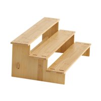 Magideal - Estante De Especias Escalonadas De Bambú, Soporte De Estante De Madera De 3 Niveles Soportador De Frasco De Condición De La Casa Organizador De Cocina