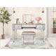 thumbnail image 2 of Mirrored Vanities Desk with Drawers, Bedroom Makeup Vanity Table Set with Mirror and Stool, Flip Up Dressing Table for Bedroom/Makeup Room, Working Desk for Women, Girl Furniture Combo, 2 of 3
