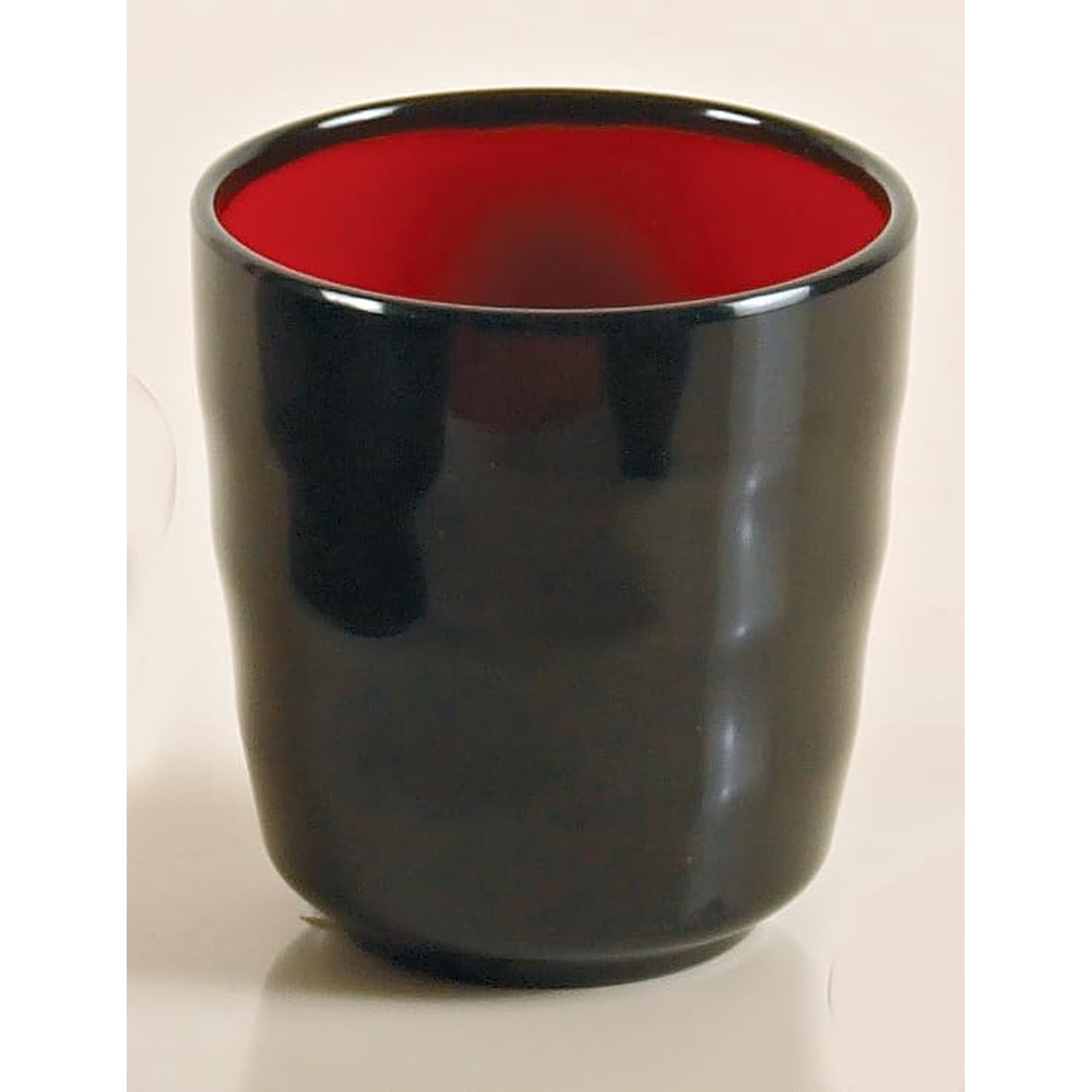 Taza De Té Yanco Cr-9305, Melamina Bicolor, Negra Y Roja, 210 Ml, Paquete De 48