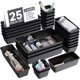 thumbnail image 1 of Set organizador de cajones de plástico Caddy BiuLeon 25 piezas negro, 1 of 7