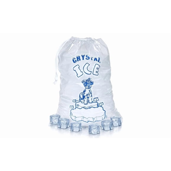 Paquete infinito de bolsas de hielo de 20 libras/9 kg con cierre de cordón, 100 unidades