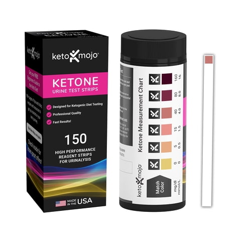 Tiras Reactivas De Cetonas Keto-Mojo 150 Con Guía Y Aplicación Gratuitas
