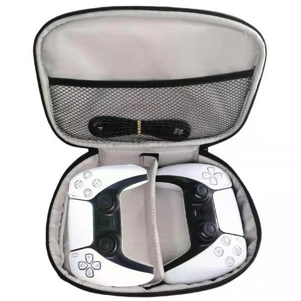 Bolsa de almacenamiento para PS4 PS5 Dual Controller Funda de transporte portátil para DualSense Gamepad Bolso de viaje a prueba de golpes para Switch Pro/Xbox-Negro