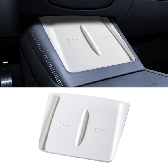Tapete de carga inalámbrico Tinlucys para Tesla Model 3 2024‑2027 Blanco