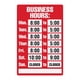thumbnail image 2 of Kit de letreros Cosco para horario comercial, 20 x 30 cm, con letras adhesivas estáticas, 2 of 3