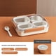 thumbnail image 1 of Caja de Bento de acero inoxidable 304 para adultos y niños, caja de almuerzo de metal a prueba de fugas con 4 compartimentos, libre de BPA, reutilizable y recipiente de alimentos seguros par, 1 of 3