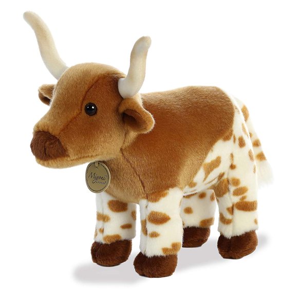 Peluche Aurora Realistic Miyoni Longhorn 28 cm, color marrón