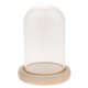 thumbnail image 4 of cúpula de vidrio de madera con base de madera vaso de vidrio cubierta de vidrio florero titular a, 4 of 5