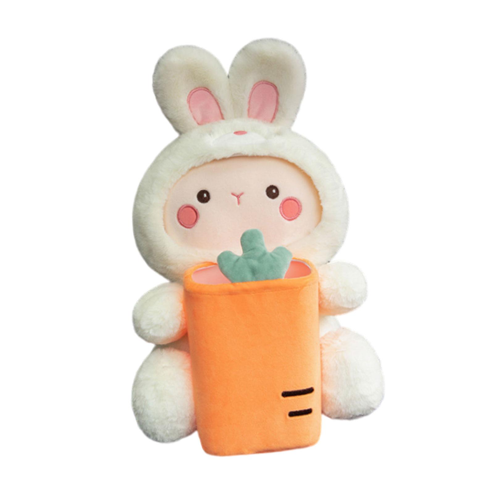 Ioensy - Caja De Pañuelos De Coche De Felpa Suave Cubo De Basura Interior Caja De Pañuelos Creativa Conejo