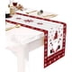 thumbnail image 2 of Camino de mesa a rayas para decoración de festivales navideños, mantel americano ligero de lino a cuadros rojos de lujo, 2 of 7