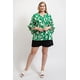 thumbnail image 3 of Camisa Tejida Con Estampado Geométrico Mangas Acampanadas Y Volantes Color Verde (para Mujer), 3 of 5