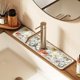 thumbnail image 1 of 1pc Floral Sink Faucet Absorbent Mat, Drainage Pad, Kitchen, Bathroom Sink, Countertop, Drain Pad, Diatomaceous Mud Washbasin, Cuttable, Quick Drying Pad, 1 of 4