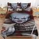 thumbnail image 1 of Juego de ropa de cama Pennywise, funda nórdica, ropa de cama de dibujos animados cómoda y ligera, 3 piezas (funda)., 1 of 3