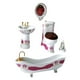 thumbnail image 4 of Juego De Baño De Accesorios Para Casa De Muñecas De 5 Piezas Para Decoración De Habitación Blanco Y Rojo, 4 of 5