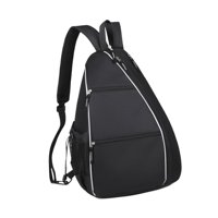 Ioensy - Mochila De Tenis Tipo Bandolera Para Pickleball, Mochila De Día, Bolsa Para Raqueta De Tenis Y Bádminton, Color Negro