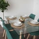 thumbnail image 2 of Comedor Mesa Vitreo 120x80 + 4 Sillas Tulip Verde Esmeralda, 2 of 4
