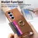 thumbnail image 4 of Funda Magnética Para Samsung Galaxy Z Flod 4 Con Billetera Y Anillo Protector Resistente Marrón, 4 of 6