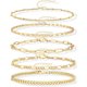 thumbnail image 1 of Set de 5 pulseras Gokeey chapadas en oro de 14K, 1 of 3