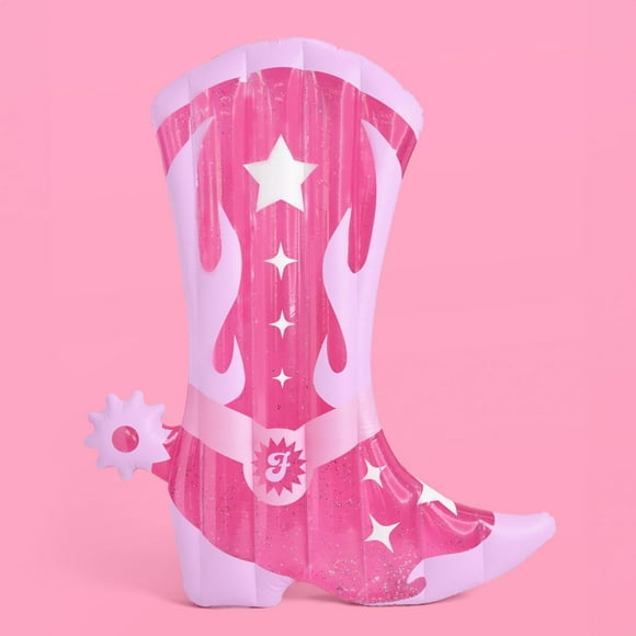 Flotador inflable para piscina xo, bota de vaquera Fetti de 6 pies con purpurina