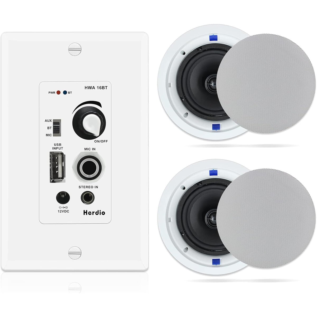 Parlantes Techo Bluetooth Herdio 6.5 320w Empotrables