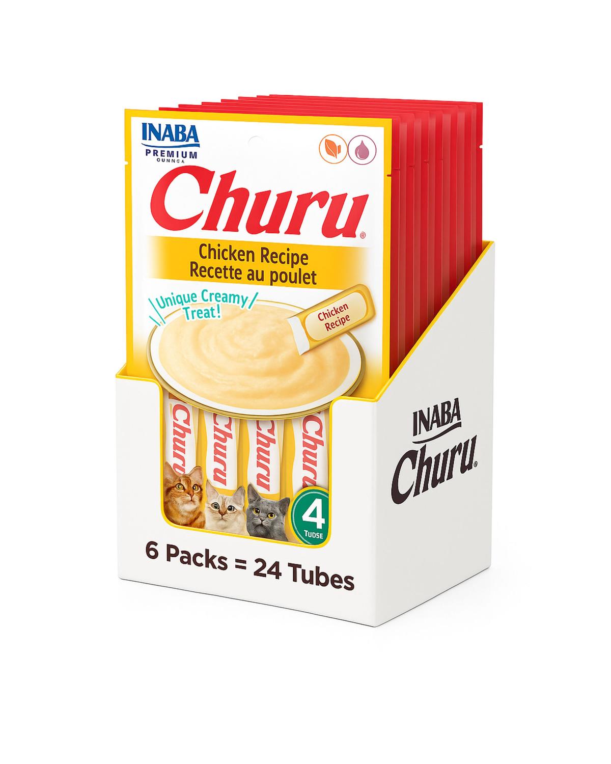 Inaba - Churu Cat Pollo 14G X4 Tubos | Pack 6 Unidades