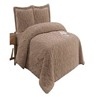 Genérico - Set Cobertor De Invierno Con Textura King 250X270Cm Café O