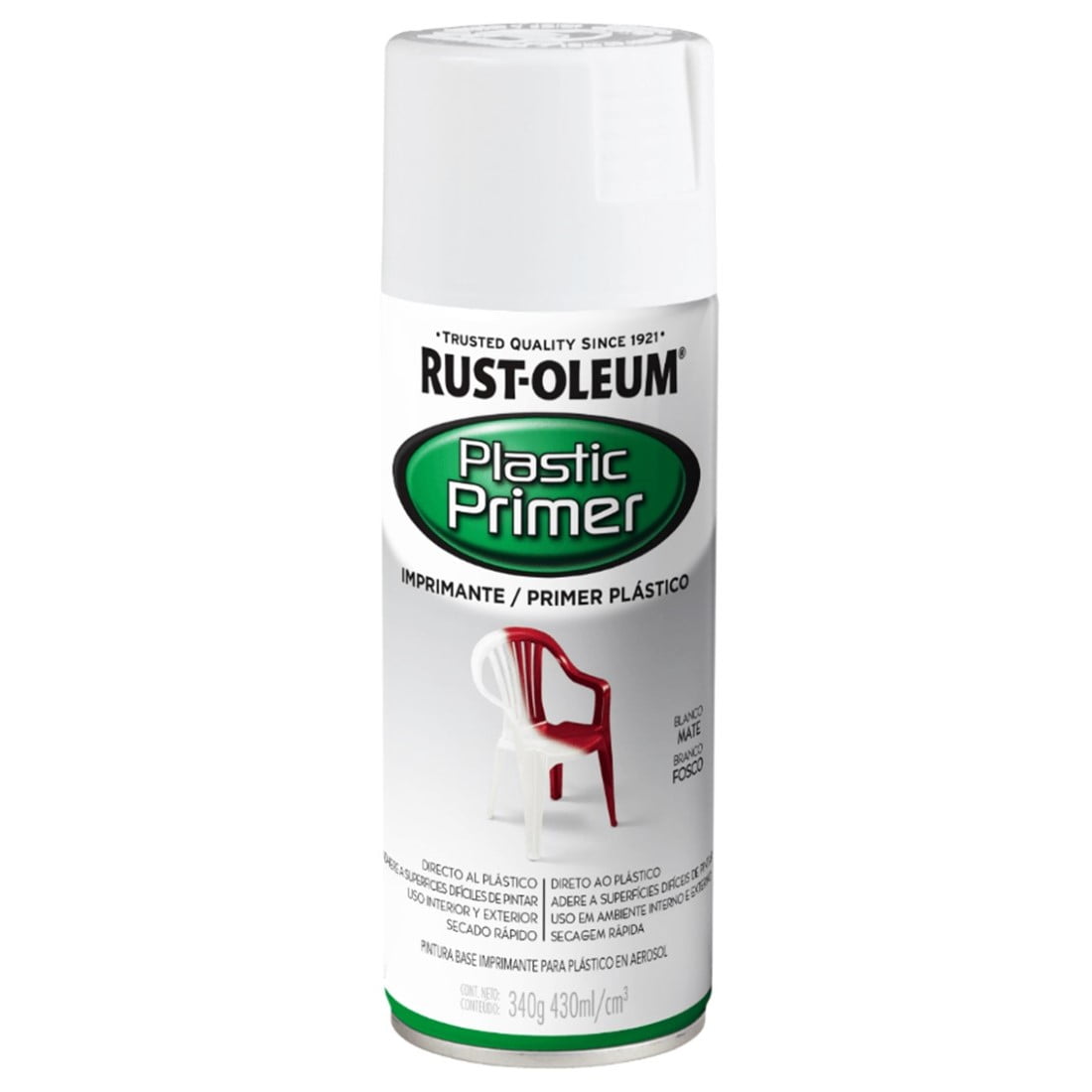 Rust Oleum - Pintura En Aerosol Imprimante Plástico 340grs Blanco