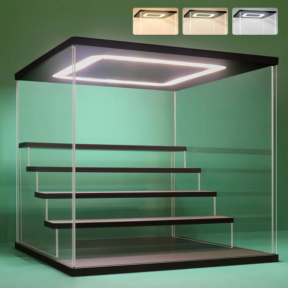Vitrina Acrílica NONEMEY de 5 Niveles con Luz 31x31x30 cm